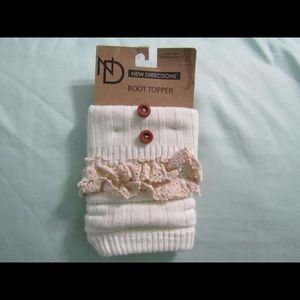 Cream and brown boot toppers